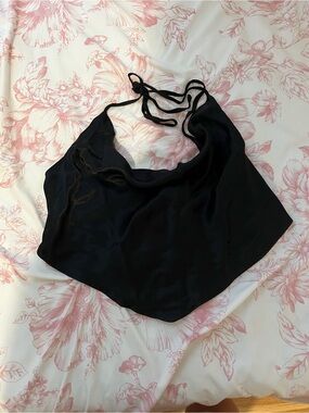 wild fable Black Satin Cowl Halter Camisole